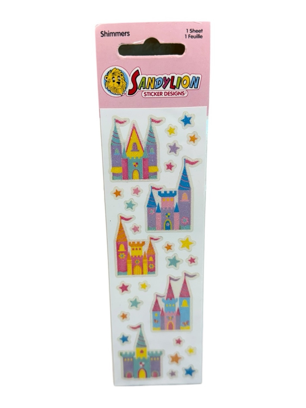 Vintage SandyLion Shimmers Castle Stars Stickers One Sheet Sealed